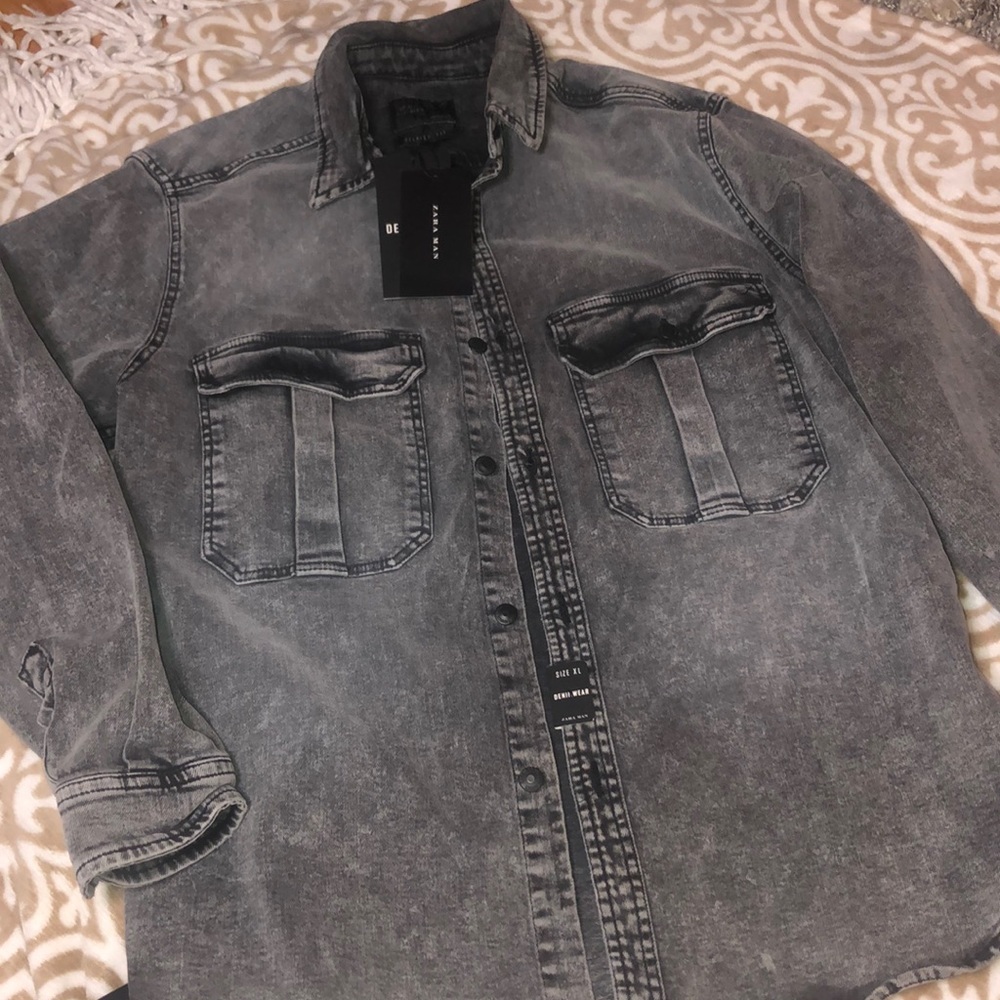ZARA MAN WASHED OUT GREY DENIM WEAR